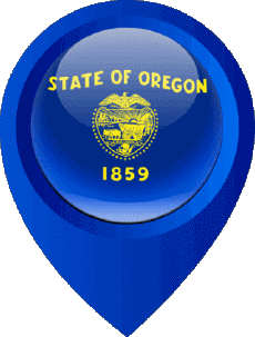Flags America U.S.A - States Oregon Location Pin 