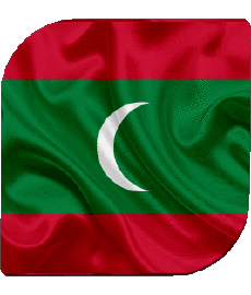 Drapeaux Asie Maldives Carré 