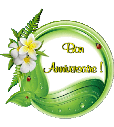 Messagi Francese Bon Anniversaire Floral Sfondo trasparente 011 