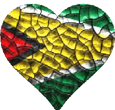 Drapeaux Amériques Guyana Coeur 