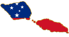 Drapeaux Océanie Samoa carte 