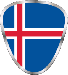 Drapeaux Europe Islande Forme 