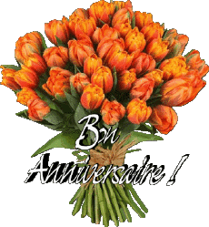 Messages French Bon Anniversaire Floral Transparent Background 012 