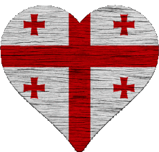 Flags Asia Georgia Heart 