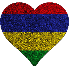 Flags Africa Mauritius Heart 