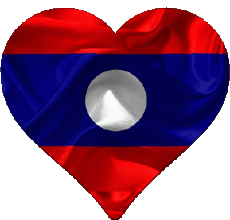Drapeaux Asie Laos Coeur 