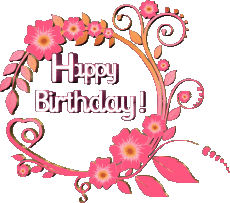 Messages Anglais Happy Birthday Floral 022 