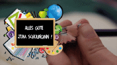 Messages Allemand Alles Gute zum Schulbeginn Fond Animé 002 