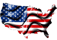 Fahnen Amerika U.S.A - National Karte 