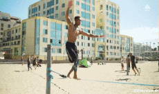 Humor -  Fun PEOPLE Tightrope Fun Win 