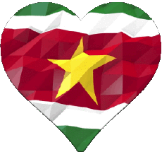 Bandiere America Suriname Cuore 