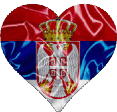 Bandiere Europa Serbia Cuore 