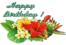 Messages Anglais Happy Birthday Floral 001 