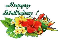 Nachrichten Englisch Happy Birthday Floral Transparenter Hintergrund 001 