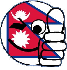 Drapeaux Asie Népal Smiley - OK 