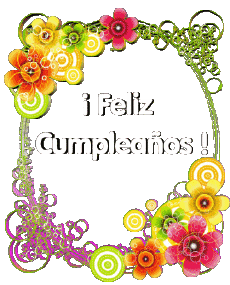 Mensajes Español Feliz Cumpleaños Floral Fondo transparente 013 