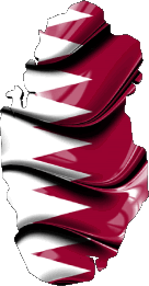 Fahnen Asien Katar Karte 