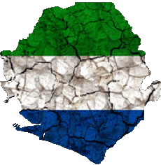 Banderas África Sierra Leone Mapa 
