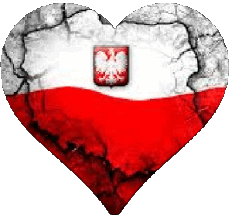 Drapeaux Europe Pologne Coeur 