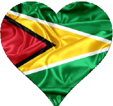 Drapeaux Amériques Guyana Coeur 