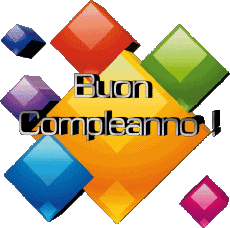 Messagi Italiano Buon Compleanno Astratto - Geometrico Sfondo trasparente 014 