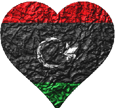 Fahnen Afrika Libyen Herz 