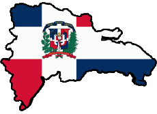 Drapeaux Amériques République Dominicaine carte 
