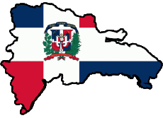Flags America Dominican Republic Map 