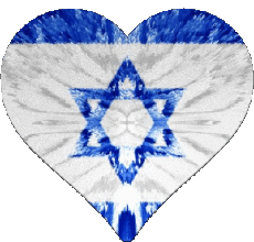 Drapeaux Asie Israël Coeur 