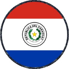 Drapeaux Amériques Paraguay Rond 
