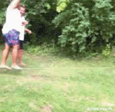 Humor -  Fun PEOPLE Tightrope Fail 