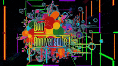 Messages Français Bon Anniversaire Abstrait - Géométrique Fond Animé 001 