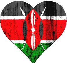 Drapeaux Afrique Kenya Coeur 