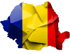 Flags Europe Romania Map 