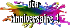 Nachrichten Französisch Bon Anniversaire Abstrait - Géométrique 012 