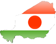 Fahnen Afrika Niger Karte 