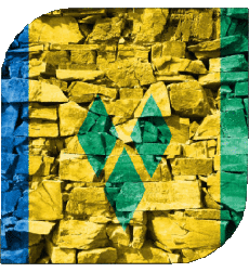 Flags America Saint Vincent and the Grenadines Square 