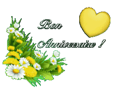 Messagi Francese Bon Anniversaire Floral Sfondo trasparente 010 