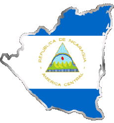 Bandiere America Nicaragua Carta Geografica 