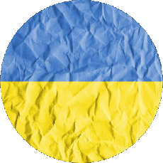 Drapeaux Europe Ukraine Rond 