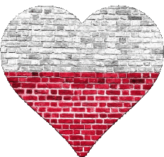 Drapeaux Europe Pologne Coeur 