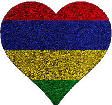 Flags Africa Mauritius Heart 