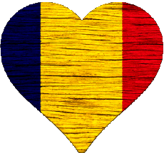 Drapeaux Afrique Tchad Coeur 