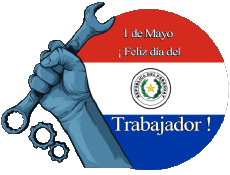 Mensajes Español 1 de Mayo Feliz día del Trabajador - Paraguay 