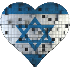 Drapeaux Asie Israël Coeur 