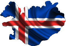 Fahnen Europa Island Karte 