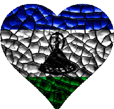Drapeaux Afrique Lesotho Coeur 