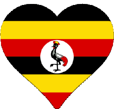 Fahnen Afrika Uganda Herz 