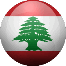 Drapeaux Asie Liban Rond 