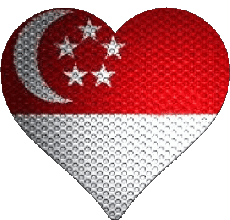 Flags Asia Singapore Heart 